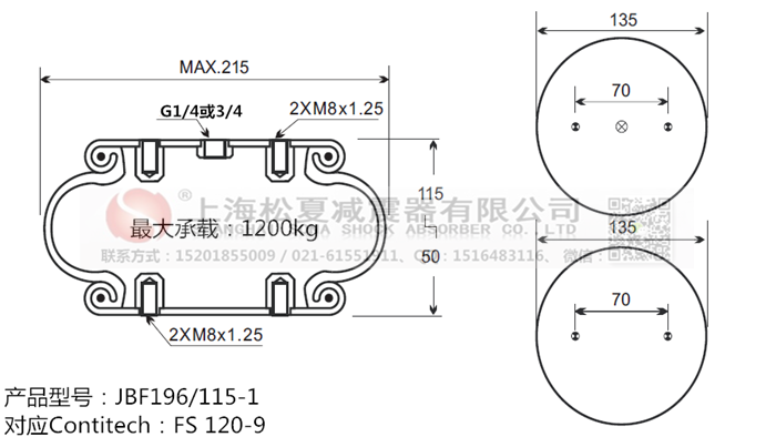 JBF196/115-1橡膠<a href='http://www.sunshineage.com/' target='_blank'><u>空氣彈簧</u></a>